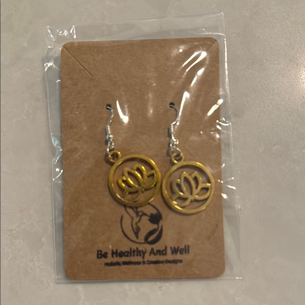 Gold Lotus Earrings